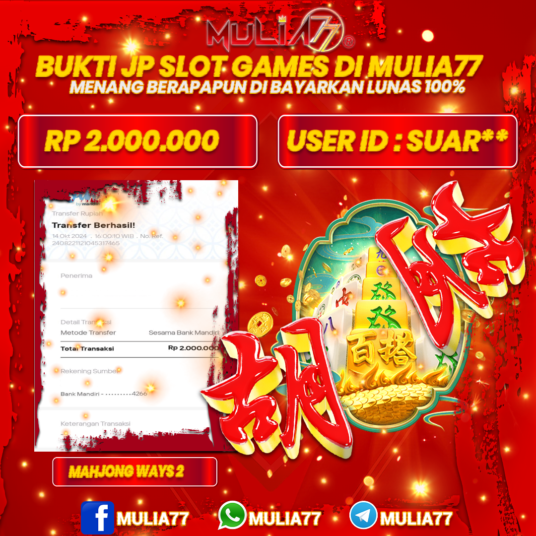 Menang Jackpot Slot Online Gacor MULIA77 Resmi Rp 2.000.000